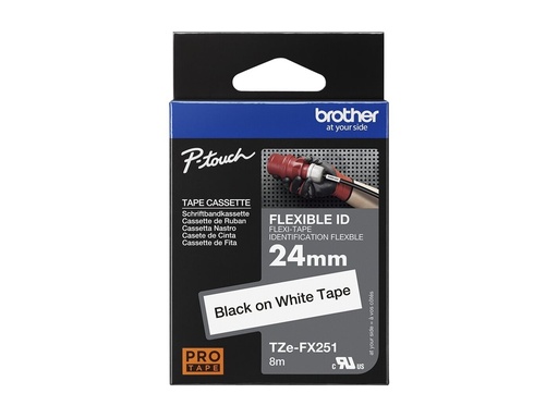 [TZEFX251] Brother TZe-FX251 - Klebstoff - Schwarz auf Weiß - Rolle (2,4 cm x 8 m)