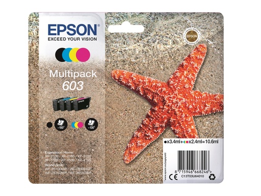[C13T03U64010] Epson 603 Multipack - 4er-Pack - Schwarz, Gelb