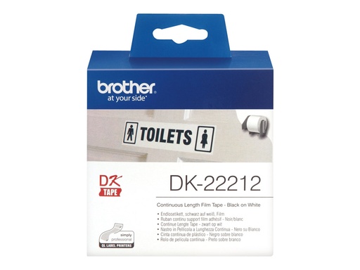 [DK22212] Brother DK-22212 - Permanenter Klebstoff - weiß - Rolle (6,2 cm x 15,2 m)