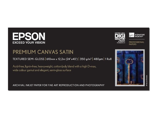 [C13S041847] Epson PremierArt Water Resistant Canvas - Glänzend - Rolle A1 (61,0 cm x 12,2 m)