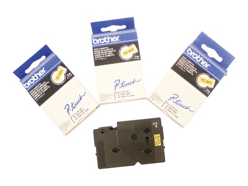 [TC601] Brother Schwarz, Gelb - Rolle (1,2 cm x 8 m)