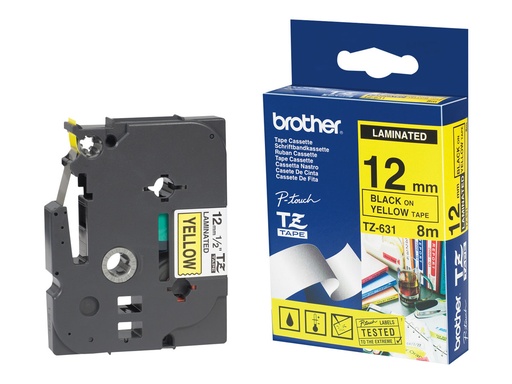 [TC101] Brother Schwarz, durchsichtig - Rolle (1,2 cm x 7,7 m)