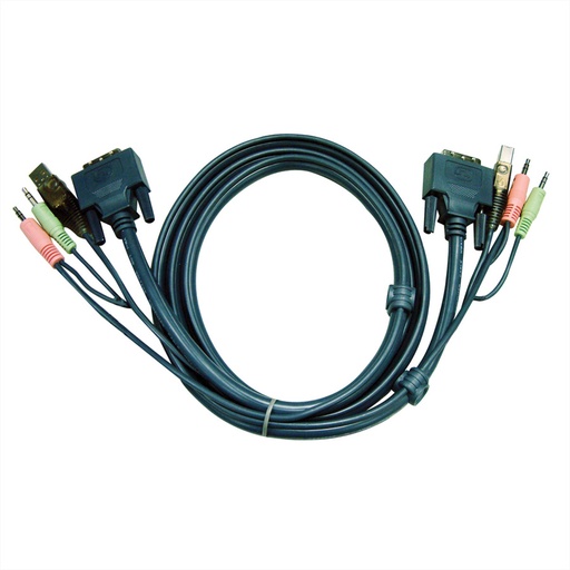 [2L-7D05U] ATEN 2L-7D05U - Video- / USB- / Audio-Kabel - USB, mini-phone stereo 3.5 mm, DVI-D (M)