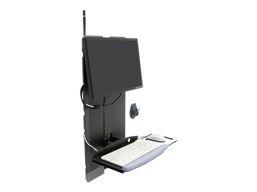 [60-593-195] Ergotron Befestigungskit (Handgelenkkissen, Maushalterung, vertikale Verstellschiene, klappbare Tastaturablage, Mauspad) - schmal - für LCD-Display / PC-Ausrüstung - für stark frequentierte Bereiche - Stahl - Schwarz - Bildschirmgröße: bis zu 61 cm (bis zu 24 Zoll)