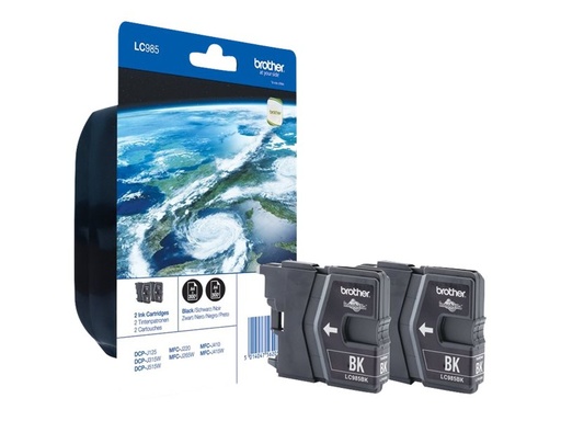 [LC985BKBP2] Brother LC985BKBP - 2er-Pack - Schwarz - original