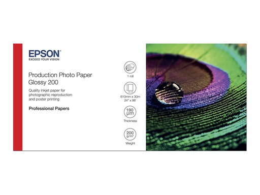 [C13S450371] Epson Production - Polyethylen (PE) - glänzend - mikroporös - 200 Mikron - Rolle (60,96 cm x 30 m)