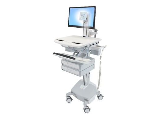 [SV44-1322-2] Ergotron Wagen - für LCD-Display / PC-Ausrüstung - medizinisch - Aluminium, verzinker Stahl, hochwertiger Kunststoff - Grau, weiß, Polished Aluminum - Bildschirmgröße: bis zu 61 cm (bis zu 24 Zoll)