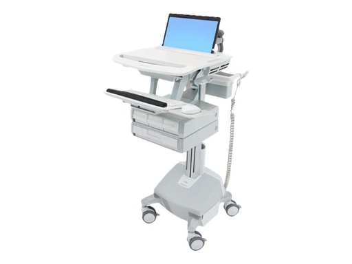 [SV44-1142-2] Ergotron Wagen - offene Architektur - für Notebook/Tastatur/Maus - medizinisch - Aluminium, verzinker Stahl, hochwertiger Kunststoff - Grau, weiß, Polished Aluminum - Bildschirmgröße: bis zu 43,9 cm (17,3" Breitbild)
