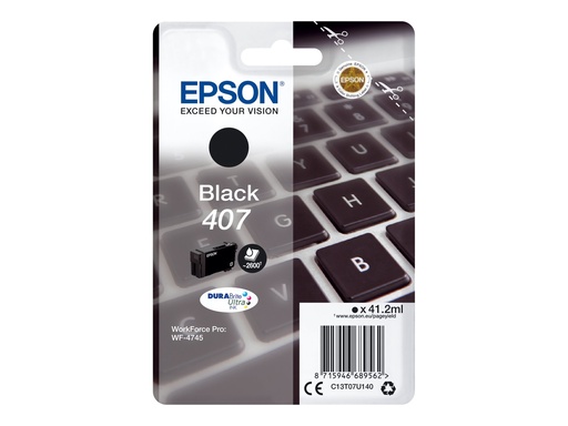 [C13T07U140] Epson 407 - 41.2 ml - L-Größe - Schwarz - original
