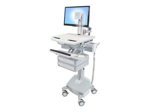 [SV44-1322-C] Ergotron StyleView SV44 Series - Wagen (nur Laden) - offene Architektur - für LCD-Display / PC-Ausrüstung - verriegelbar - medizinisch - Aluminium, verzinker Stahl, hochwertiger Kunststoff - Bildschirmgröße: bis zu 61 cm (bis zu 24 Zoll)