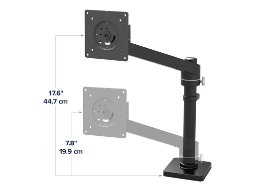 [45-669-224] Ergotron NX - Befestigungskit (Gelenkarm, Arm-Einheit, Befestigungsmaterialien, Basis, Stange, Pivot) - für Monitor - mattschwarz - Bildschirmgröße: bis zu 86,4 cm (bis zu 34 Zoll)
