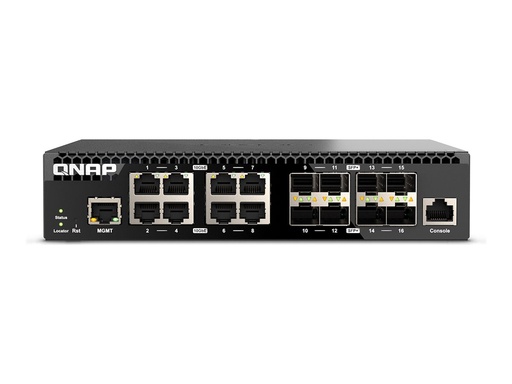 [QSW-M3216R-8S8T] QNAP QSW-M3216R-8S8T - Switch - managed - 8 x 100/1000/2.5G/5G/10GBase-T + 8 x 10Gb Ethernet SFP+