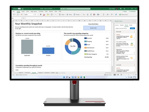 [63A1GAT1EU] Lenovo ThinkVision P27h-30 - LED-Monitor - 68.6 cm (27")