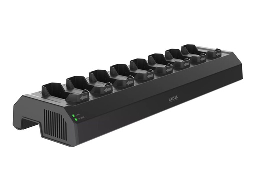 [02970-003] Axis W701 Mk II - Station zum Laden und Synchronisieren - 8-Bay + AC-Netzteil - 120 Watt - 8 Ausgabeanschlussstellen (Kameraanschluss für Körperkameras)