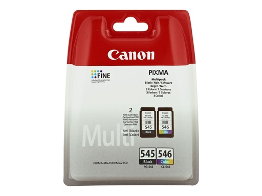 [8287B005] Canon PG-545 / CL-546 Multipack - 2er-Pack - 8 ml - Schwarz, Farbe (Cyan, Magenta, Gelb)