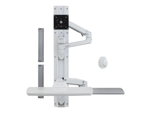 [45-551-216] Ergotron LX Wall Mount System - Befestigungskit (Wandarm, Maushalterung, Tastaturarm, 2 Kabelkanäle, Handgelenkkissen, Wandschiene 10", Wandschiene 34")