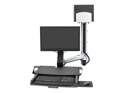 [45-270-026] Ergotron Befestigungskit (CPU-Halter, 2 Schienenabdeckungen, 2 Kabelkanäle, Wandschienenhalterung, Maus-Shelf, Handgelenkkissen, VESA-Adapter, Tastatur-Tablett, einstellbarer Monitorarm, Wandschiene 34", Ablage für Barcode-Scanner und Maus) - für LCD-Display / PC-Ausrüstung - Aluminium, hochwertiger Kunststoff - Polished Aluminum - Bildschirmgröße: bis zu 61 cm (bis zu 24 Zoll)