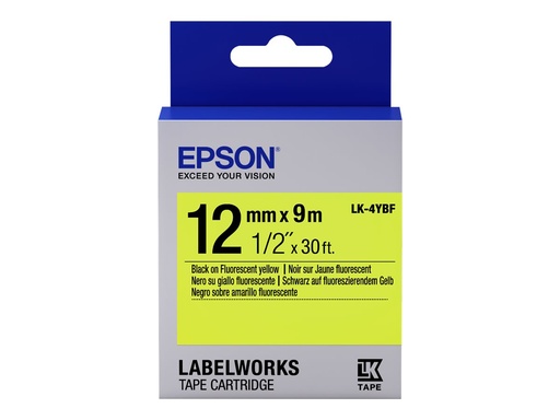 [C53S654010] Epson LabelWorks LK-4YBF - Schwarz auf Gelb - Rolle (1,2 cm x 2,9 m)