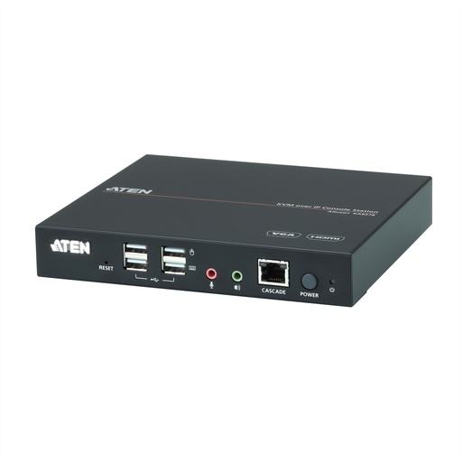 [KA8278] ATEN VGA/HDMI KVM over IP Konsolenstation - 1920 x 1200 Pixel - Ethernet/LAN - Full HD+ - Rack-Einbau - 6,53 W - Schwarz