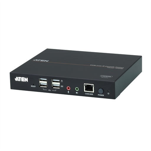 [KA8288] ATEN Dual HDMI KVM over IP Konsolenstation - 1920 x 1200 Pixel - Ethernet/LAN - Full HD+ - Rack-Einbau - 6,53 W - Schwarz
