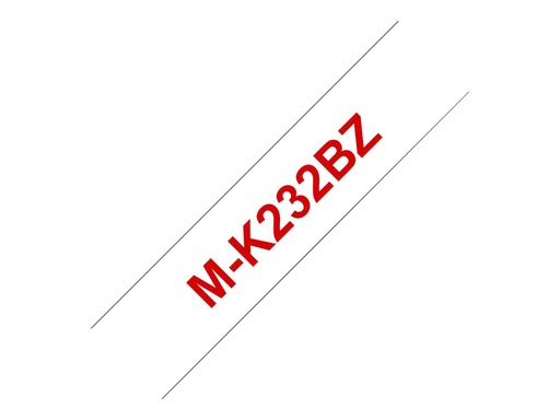[MK-232BZ] Brother M-K232BZ - Rot auf Weiß - Rolle (1,2 cm x 8 m)