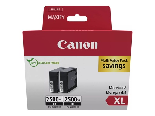 [9254B011] Canon PGI-2500XL BK Twin Pack - 2er-Pack - 70.9