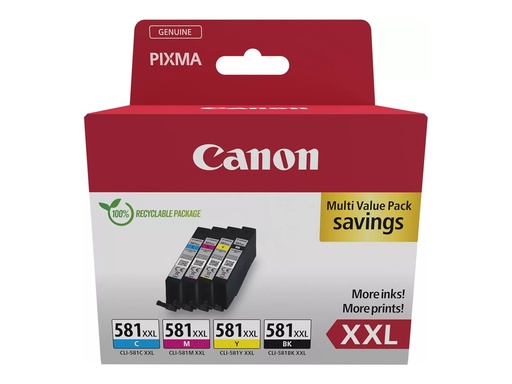 [1998C007] Canon CLI-581XXL C/M/Y/BK Multi Pack - 4er-Pack