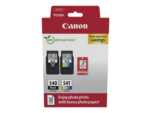 [5225B014] Canon PG-540/CL-541 Photo Value Pack - Glänzend - 2er-Pack - Farbe (Cyan, Magenta, Gelb)