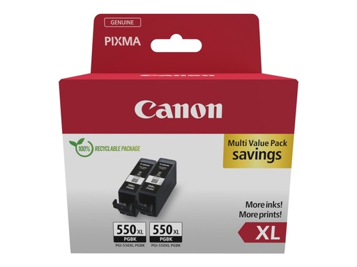 [6431B010] Canon PGI-550PGBK XL Twin pack - 2er-Pack - 15 ml
