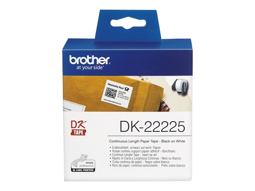 [DK22225] Brother DK-22225 - Papier - Schwarz auf Weiß - Rolle (3,8 cm x 30,5 m)