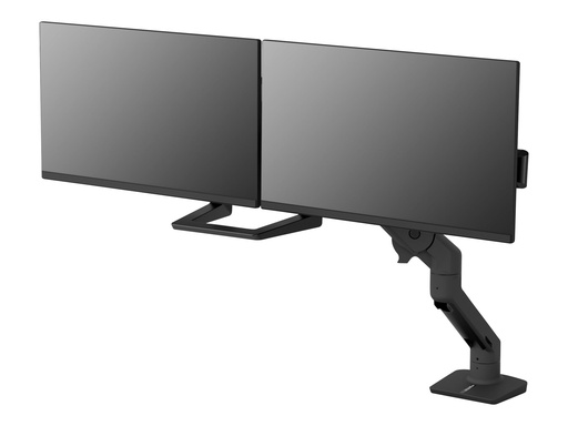 [45-476-224] Ergotron HX - Befestigungskit (Griff, Gelenkarm, Spannbefestigung für Tisch, Tischplattenbohrung, 2 Drehgelenke, Befestigungsteile, Verlängerungsteil, Scharnierbogen) - für 2 Monitore - mattschwarz - Bildschirmgröße: bis zu 81,3 cm (bis zu 32 Zoll)