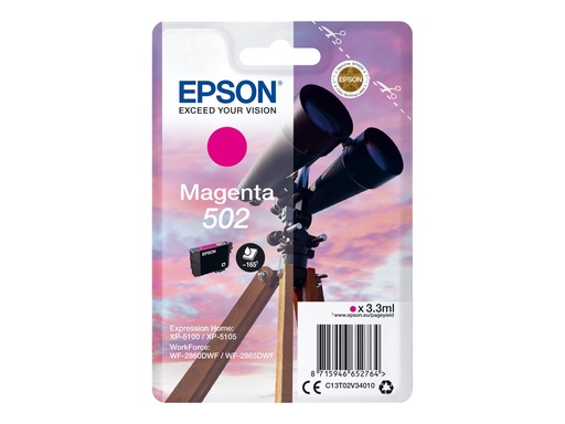 [C13T02V34010] Epson 502 - 3.3 ml - Magenta - original - Blisterverpackung