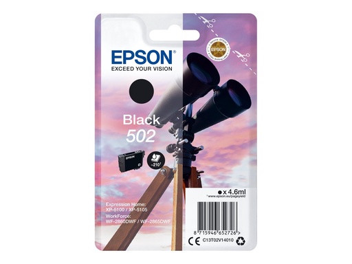 [C13T02V14010] Epson 502 - 4.6 ml - Schwarz - original - Blisterverpackung