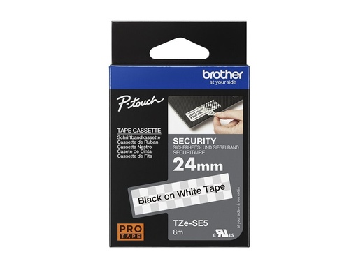 [TZESE5] Brother TZe-SE5 - Schwarz auf Weiß - Rolle (2,4 cm x 8 m)