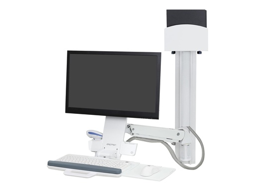 [45-273-216] Ergotron Sit-Stand Combo System Mit CPU-Halter klein - Befestigungskit (Tastatur-Tablett, CPU Wandhalterung, einstellbarer Monitorarm)