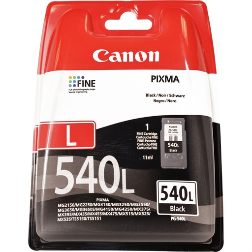 [5224B010] Canon PG540L Original-Druckerpatrone Schwarz 11ml 300 Seiten - Canon PG-540L. Volumen schwarze Tinte: 11 ml