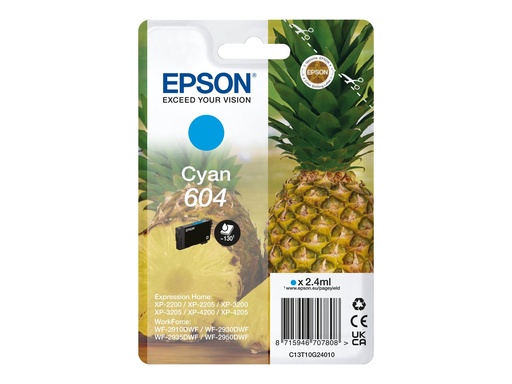 [C13T10G24020] Epson 604 - 2.4 ml - Cyan - original - Blister