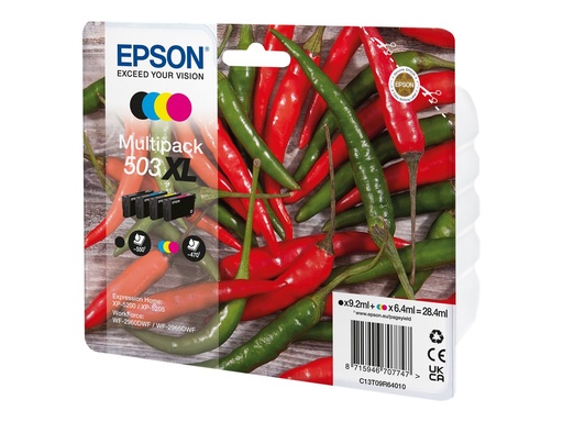 [C13T09R64010] Epson 503XL Multipack - 4er-Pack - XL - Schwarz, Cyan, Magenta, Gelb