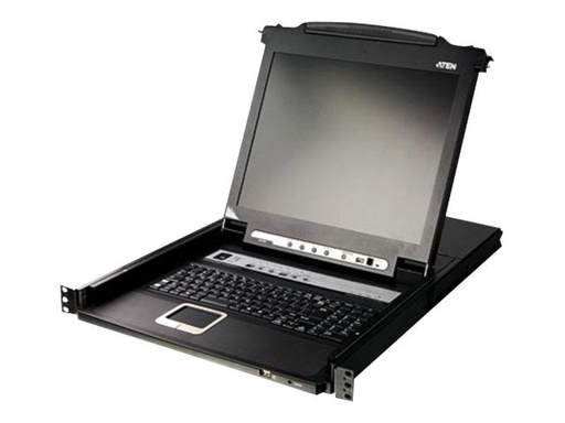 [CL5716N-AT-XG] ATEN Slideaway CL5716N - KVM-Konsole mit KVM-Switch - 16 Anschlüsse - PS/2, USB - German QWERTZ - 48.3 cm (19")