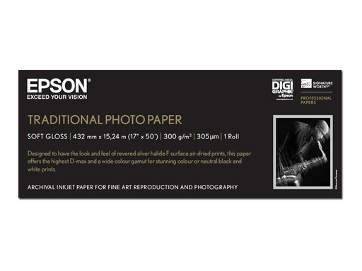 [C13S045054] Epson Traditional Photo Paper - Rolle (43,2 cm