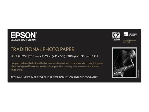 [C13S045056] Epson Traditional Photo Paper - Rolle (111,8