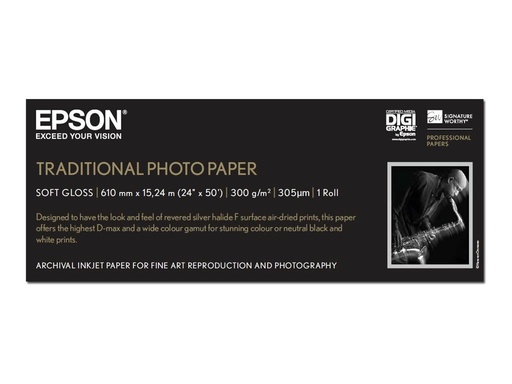 [C13S045055] Epson Traditional Photo Paper - Rolle (61 cm