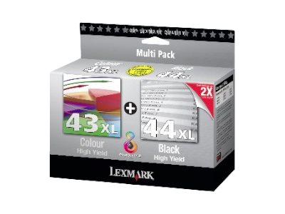 [80D2966] Lexmark Combo Pack #43XL + #44XL - 2er-Pack - Schwarz, Farbe (Cyan, Magenta, Gelb)