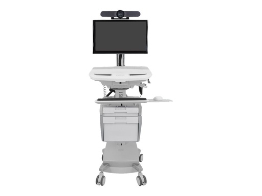 [SV44-53T1-2] Ergotron Wagen (nur Laden) - offene Architektur - für LCD-Display / PC-Ausrüstung - medizinisch - Kunststoff, Aluminium, verzinker Stahl - Grau, weiß, Polished Aluminum - Bildschirmgröße: bis zu 61 cm (bis zu 24 Zoll)