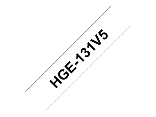 [HGE131V5] Brother HGE-131V5 - Schwarz auf durchsichtig - Rolle (1,2 cm x 8 m)