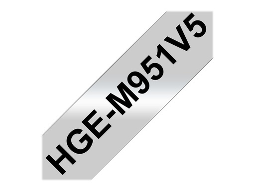 [HGEM951V5] Brother HGE-M951V5 - Schwarz auf Silber - Rolle (2,4 cm x 8 m)