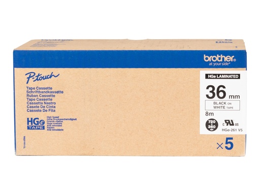 [HGE261V5] Brother HGE-261V5 - Schwarz auf Weiß - Rolle (3,6 cm x 8 m)
