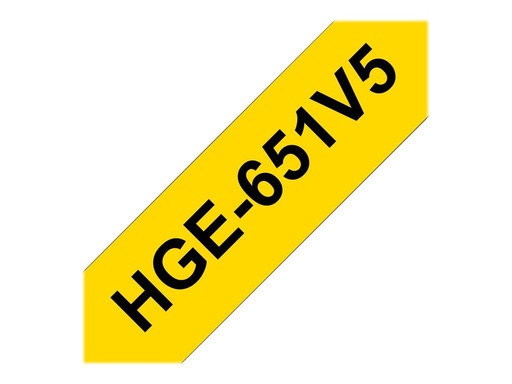 [HGE651V5] Brother HGE-651V5 - Schwarz auf Gelb - Rolle (2,4 cm x 8 m)