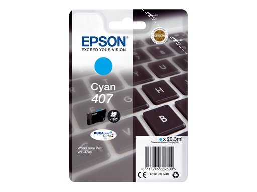 [C13T07U240] Epson 407 - 20.3 ml - L-Größe - Cyan - original