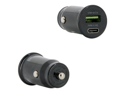 [001351] Mobilis Auto-Netzteil - Universal - 25 Watt - 3 A - QC 3.0, PD - 2 Ausgabeanschlussstellen (24 pin USB-C, USB)